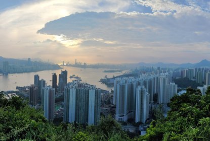 Devil's Peak view over HK Island and Kowloon