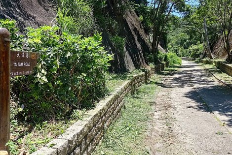 At the intersection, follow the 'Tai Tam Road' Sign