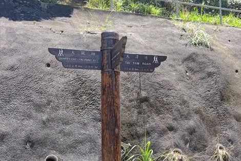 Follow the 'Tai Tam Road' sign