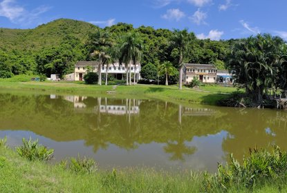 Traditional Hakka Culture and grassy field three fathoms cove