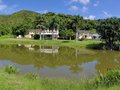 Traditional Hakka Culture and grassy field three fathoms cove